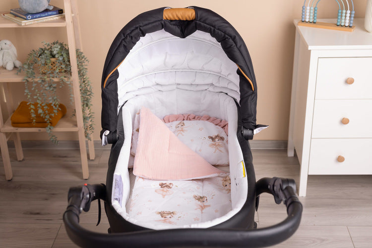 Мюслин Комплект За Количка Балерини Розов