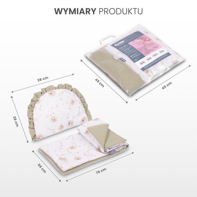 Мюслин Комплект За Количка Балерини Розов