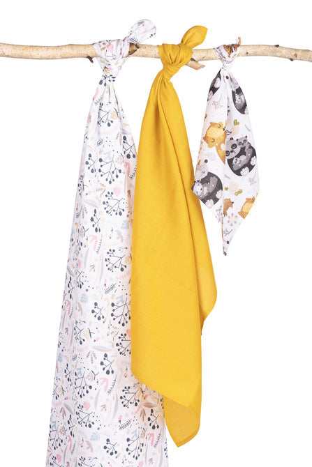 Муслинови Пелени Комплект от три размера Горски Животни Eg-0100 Sensillo