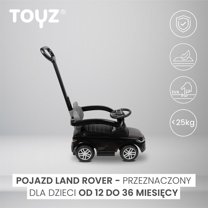 Количка за яздене с родителски контрол Land Rover Черен Caretero Toyz