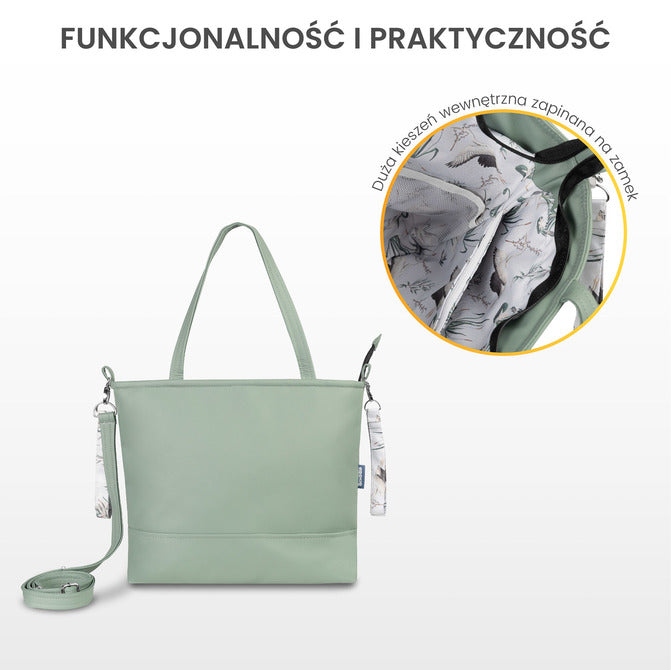 Чанта От Изкуствена Кожа Маслинени Жерави Sensillo