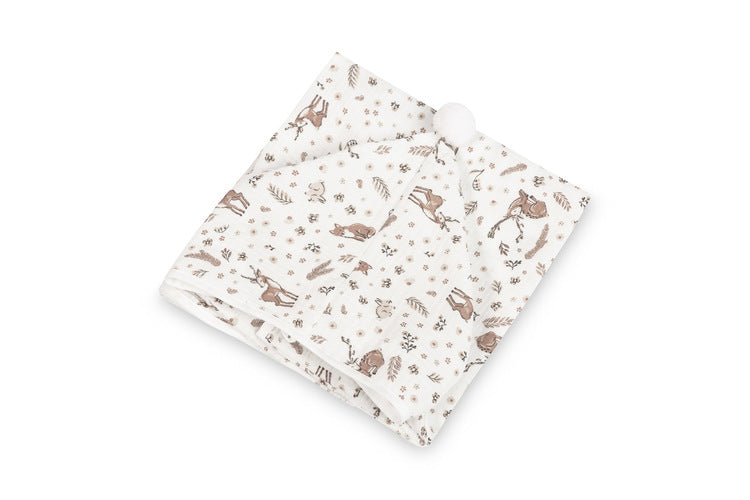 Муслиново пончо Горски животни бяло Sensillo
