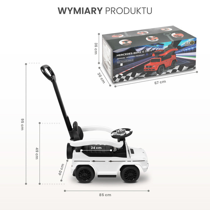 Кола Mercedes G350 D Ride-Оn Бял Caretero Toyz