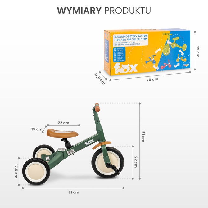 Многофункционален Велосипед Fox 4В1 Fox Оранжев Caretero Toyz