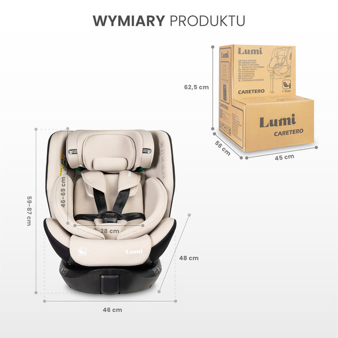 Lumi I-Size Детско Столче За Кола Бежово (40-150) Caretero