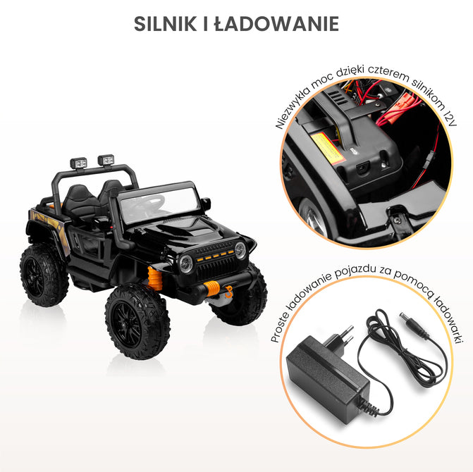 Inel auto cu baterie off-road, negru, Caretero Toyz