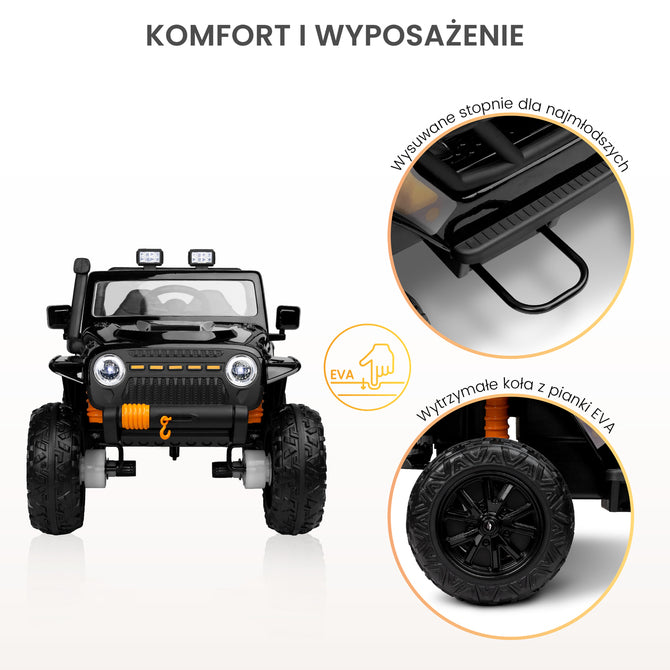 Inel auto cu baterie off-road, negru, Caretero Toyz