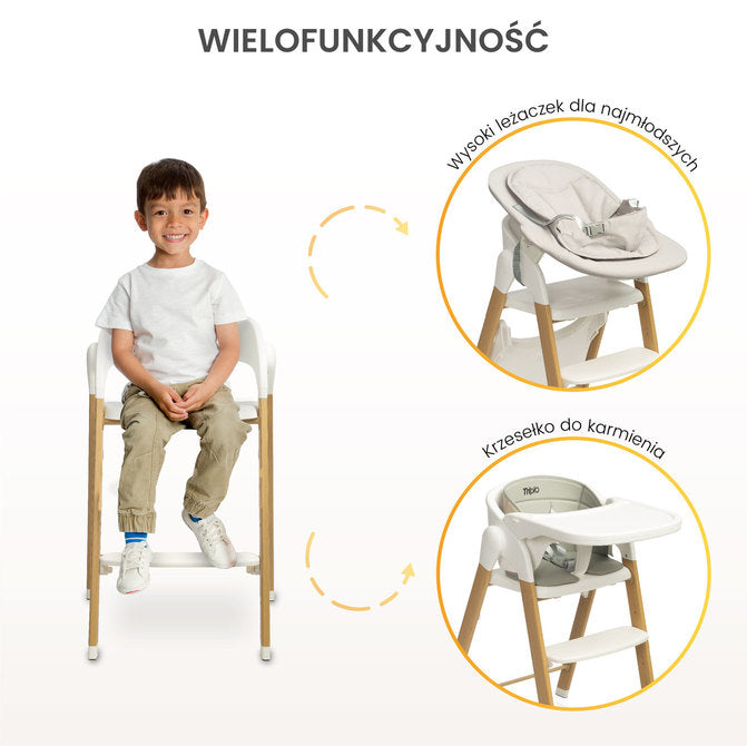 Scaun înalt Triplo 3 în 1 bej Caretero