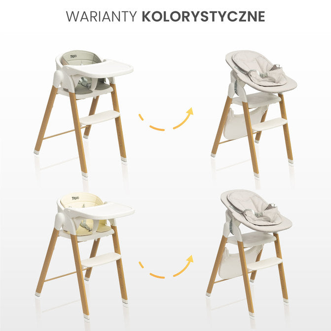 Scaun înalt Triplo 3 în 1 bej Caretero