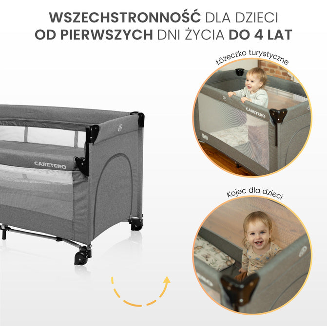 Сгъваема кошара с падаща страна Esti Graphite Caretero