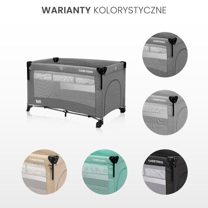 Сгъваема кошара с падаща страна Esti Graphite Caretero