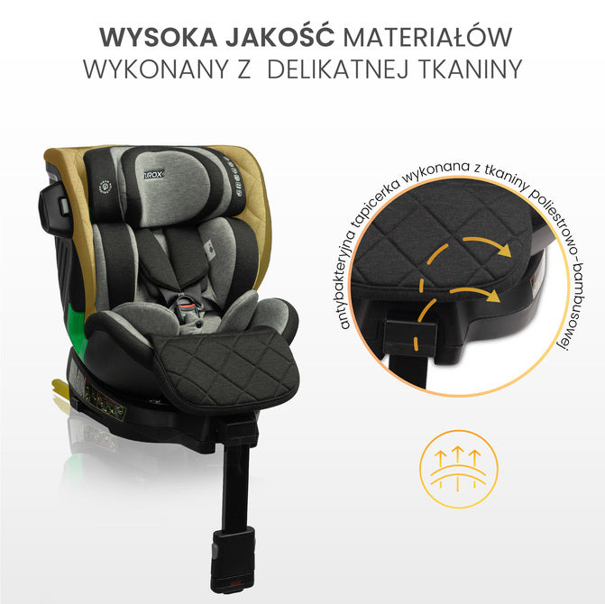 Столче За Кола Turox i-Size IsoFix 0-36Кг Beige Caretero