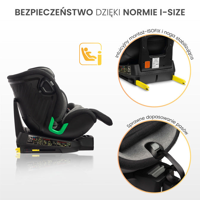 Scaun auto Turox i-Size IsoFix 0-36kg Gri Caretero