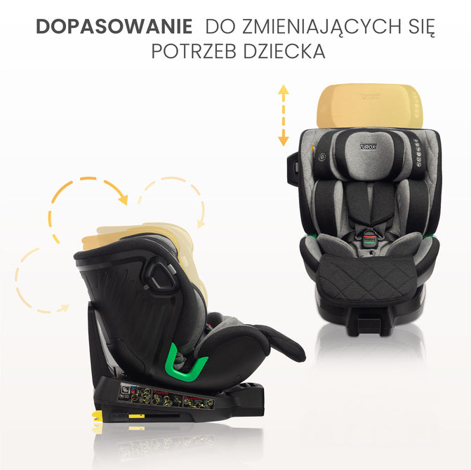 Scaun auto Turox i-Size IsoFix 0-36Kg Grafit Caretero