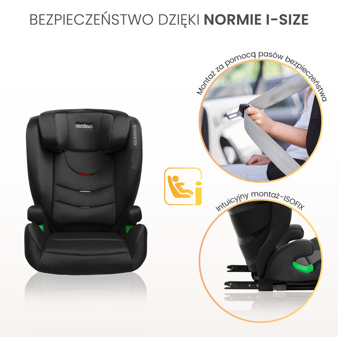 Столче За Кола Nimbus i-Size IsoFix 15-36кг Black Caretero