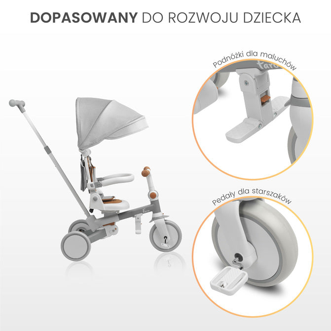 Tricicletă și bicicletă de echilibru 2 în 1 Faro Green Caretero Toyz