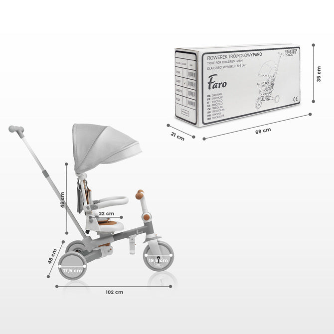 Tricicletă și bicicletă de echilibru 2 în 1 Faro Green Caretero Toyz