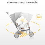 Tricicletă și bicicletă de echilibru 2 în 1 Faro Gri Caretero Toyz