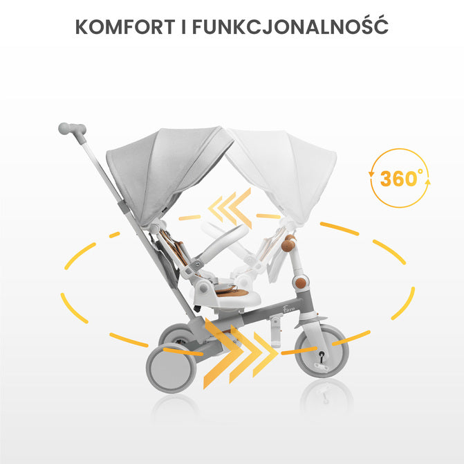 Tricicletă și bicicletă de echilibru 2 în 1 Faro roz Caretero Toyz