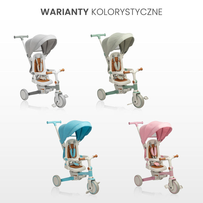 Tricicletă și bicicletă de echilibru 2 în 1 Faro roz Caretero Toyz