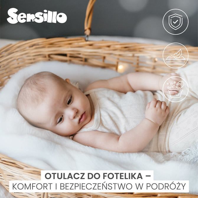 Бебешко Одеяло За Столче За Кола 0-13 Кг Плюш 75X75 Бежово Sensillo