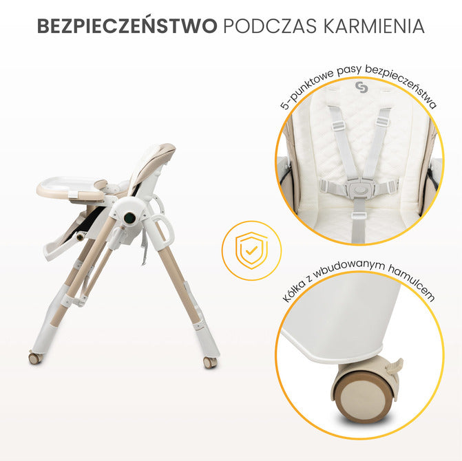 Столче За Хранене Nesto Сиво Caretero