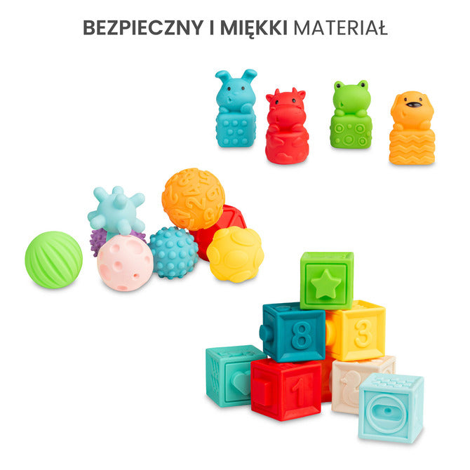 Образователна Играчка - Меки Сензорни Кубчета 20 Броя 6+ Toyz
