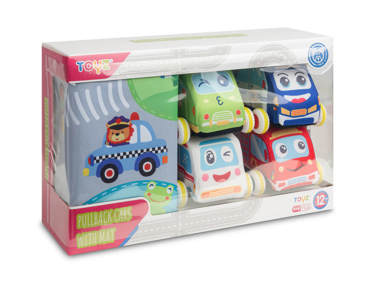 Образователна Играчка Плюшени Колички 4 Броя С Пътна ПостелкаИ Чанта 12 + Toyz