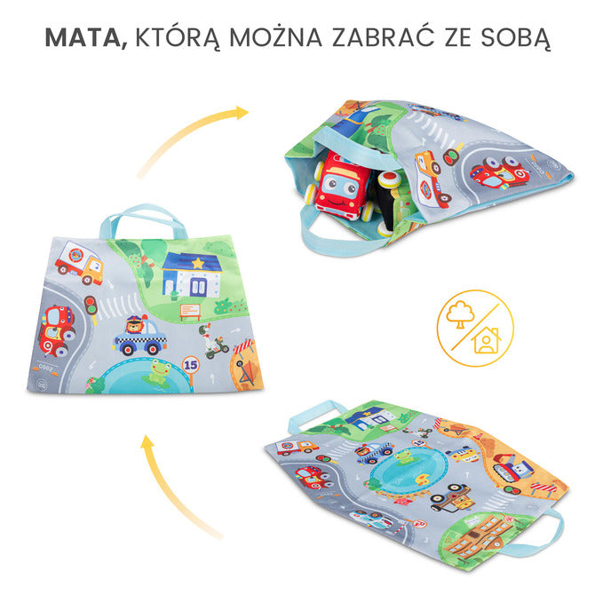 Образователна Играчка Плюшени Колички 4 Броя С Пътна ПостелкаИ Чанта 12 + Toyz