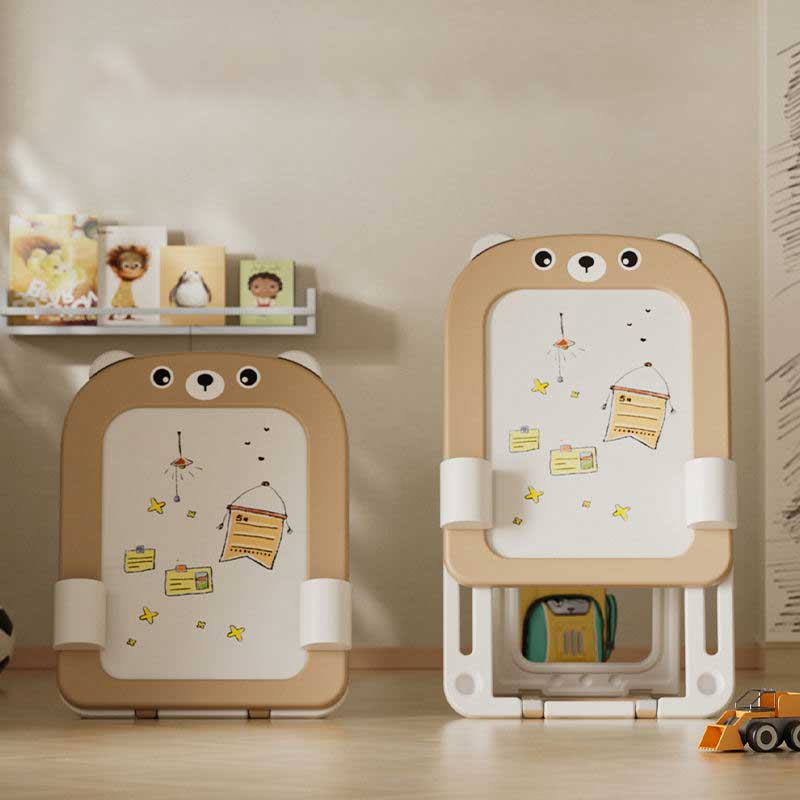 2 В 1 Сгъваема Дъска За Рисуване Със Строителни Блокчета Кафява Feelkids