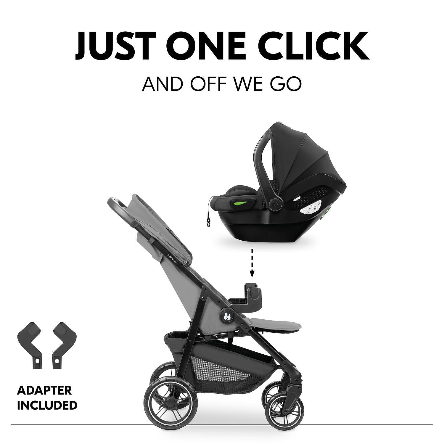 Бебешка Количка 2в1 Shop N Care Travel Set Grey Hauck