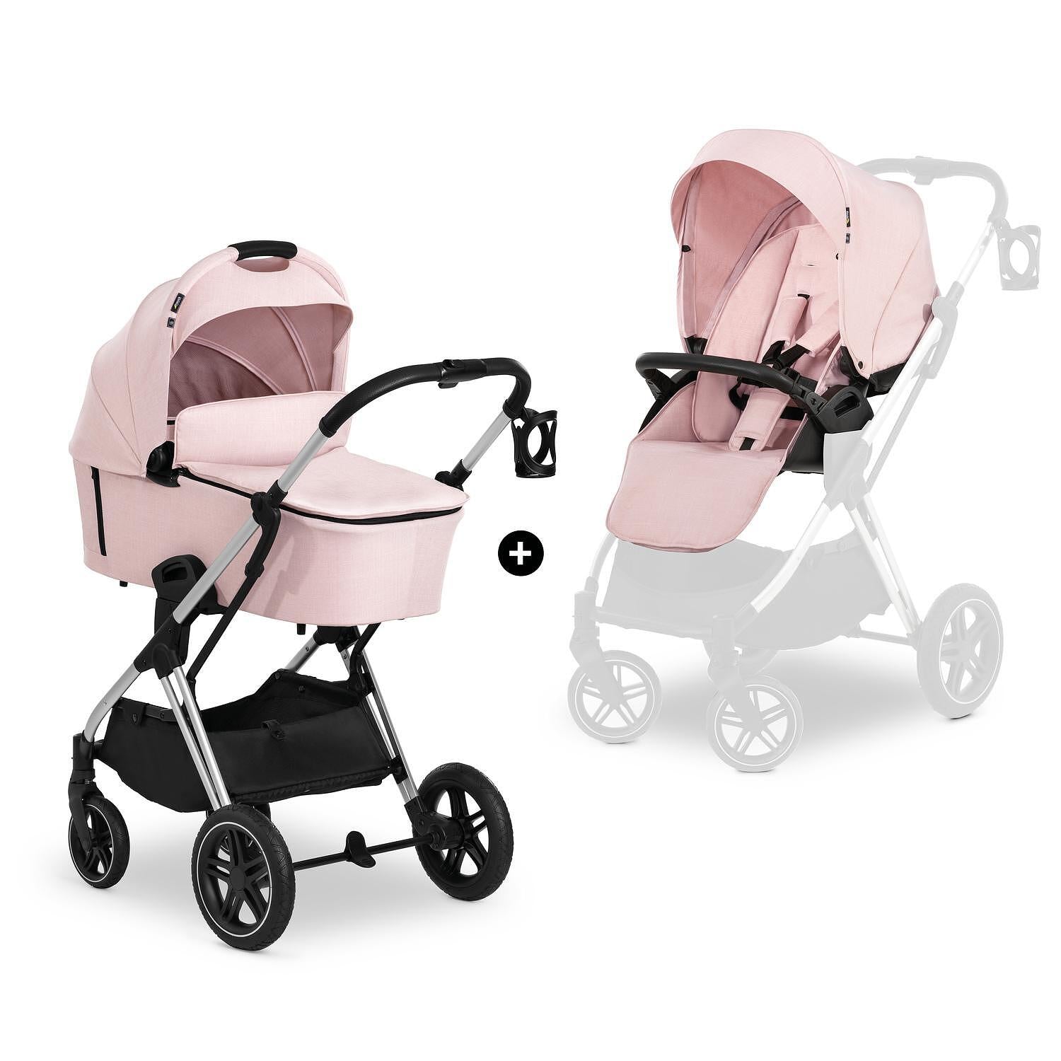Бебешка Количка 2в1 Vision X Set Silver Melange Rose Hauck