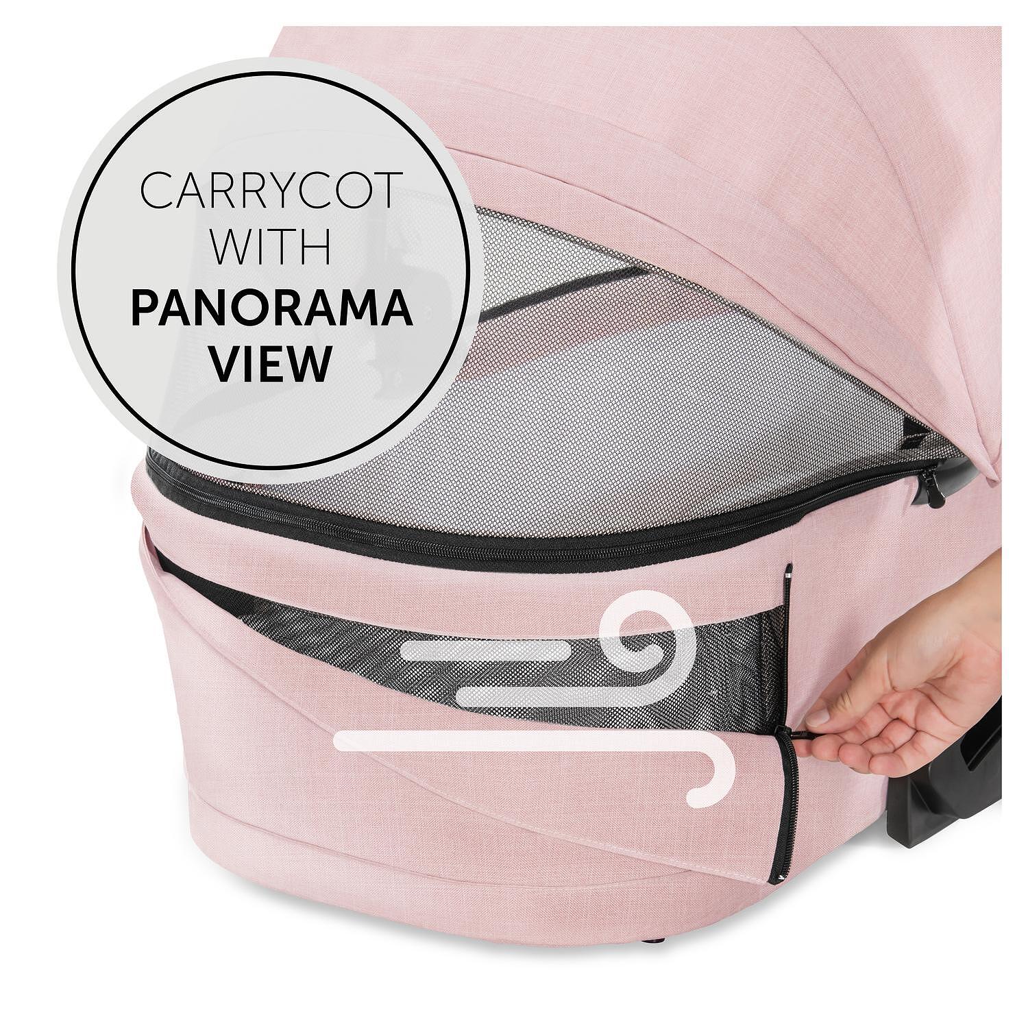 Бебешка Количка 2в1 Vision X Set Silver Melange Rose Hauck