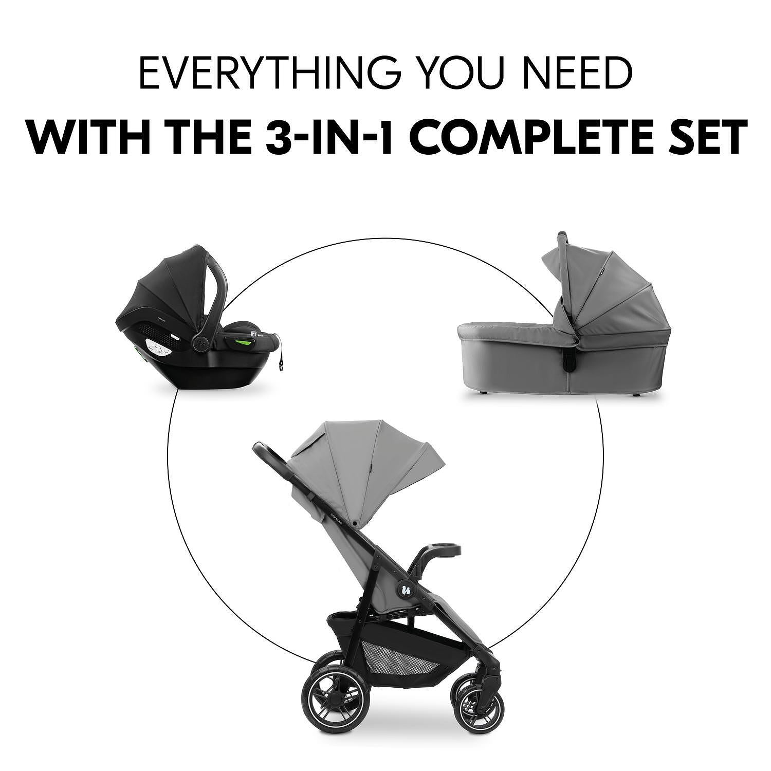 Бебешка Количка 3в1 Shop N Care Trio Set Grey Hauck