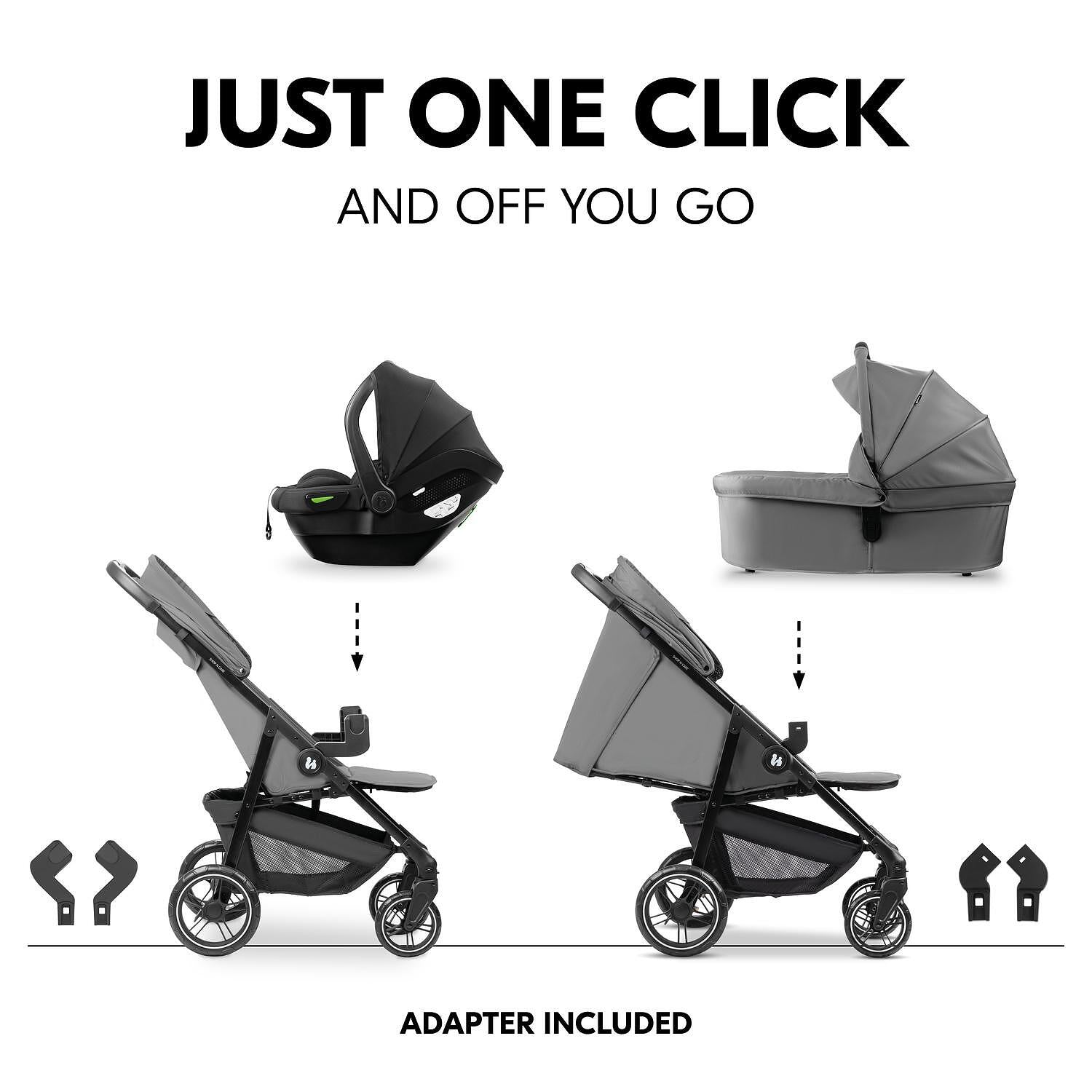 Бебешка Количка 3в1 Shop N Care Trio Set Grey Hauck