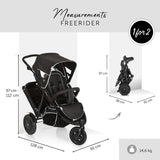 Бебешка Количка За Близнаци Freerider Sh12 Black Hauck