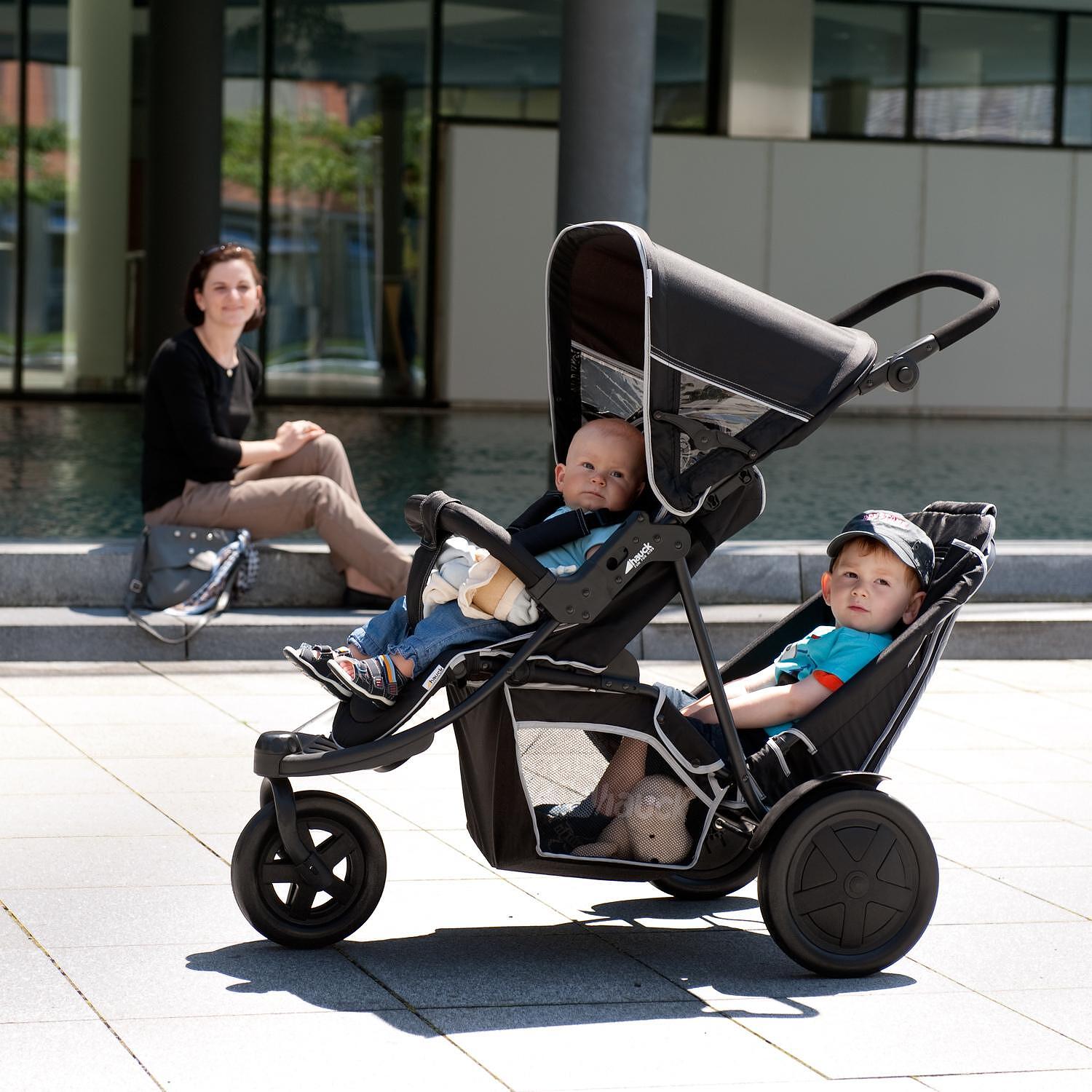 Бебешка Количка За Близнаци Freerider Sh12 Black Hauck