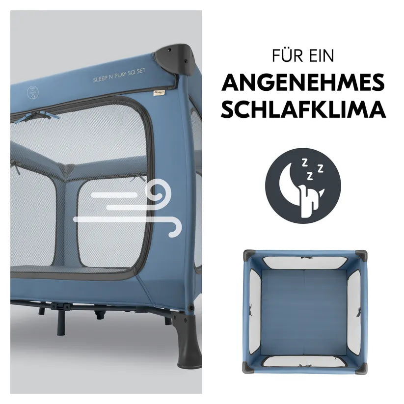 Бебешка Кошара За Игра Sleep N Play Sq Set Dark Blue Hauck