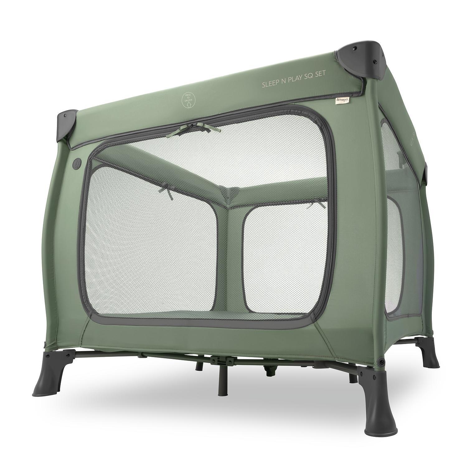 Бебешка Кошара За Игра Sleep N Play Sq Set Dark Green Hauck