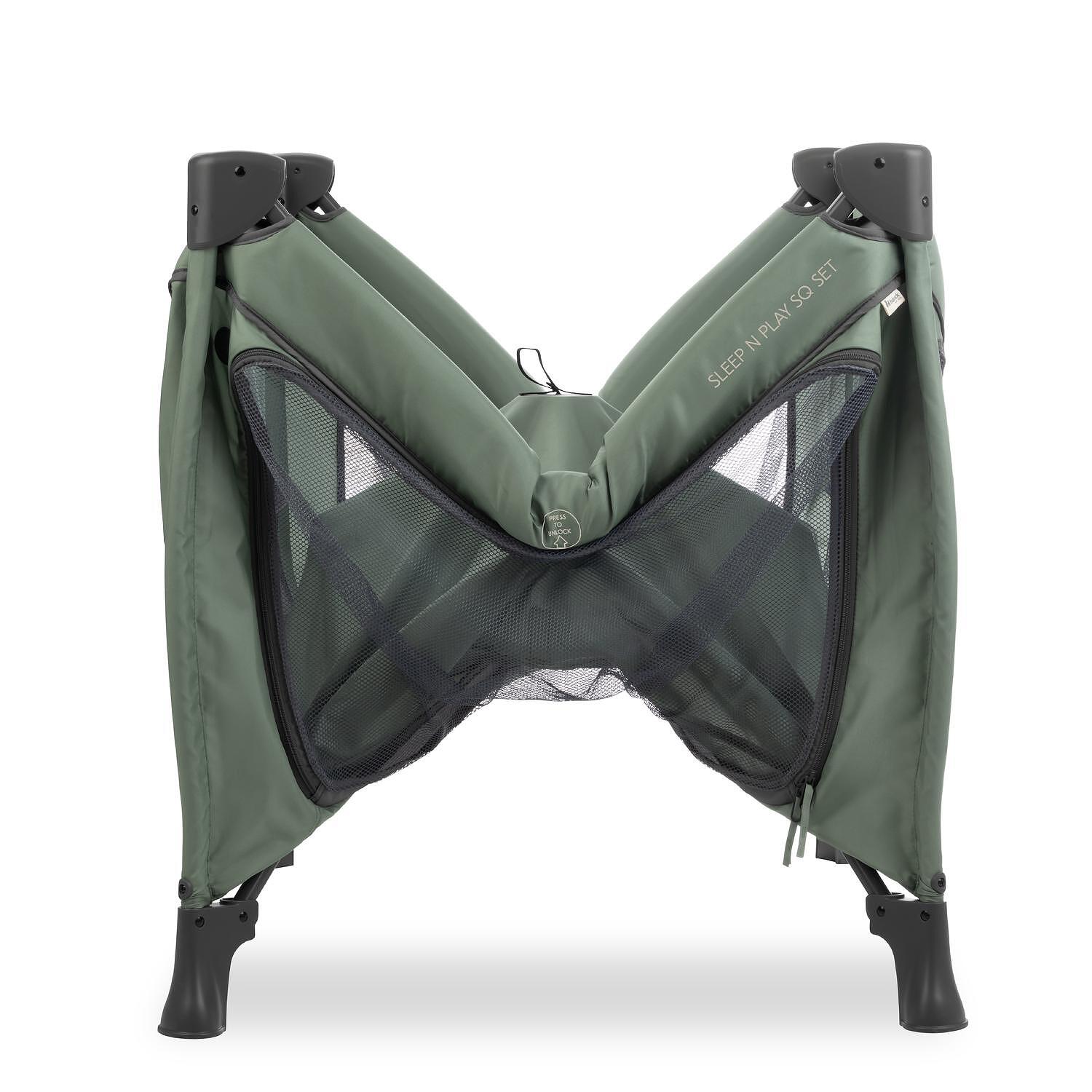 Бебешка Кошара За Игра Sleep N Play Sq Set Dark Green Hauck