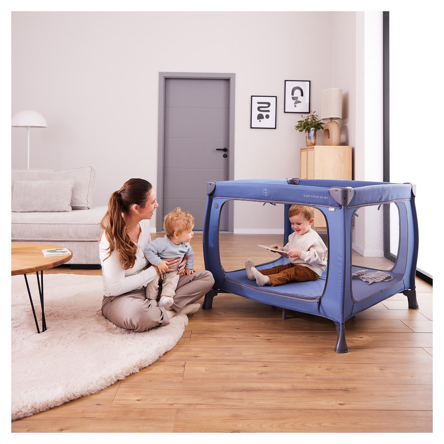 Бебешка Кошара За Игра Sleep N Play Sq Set Dark Green Hauck