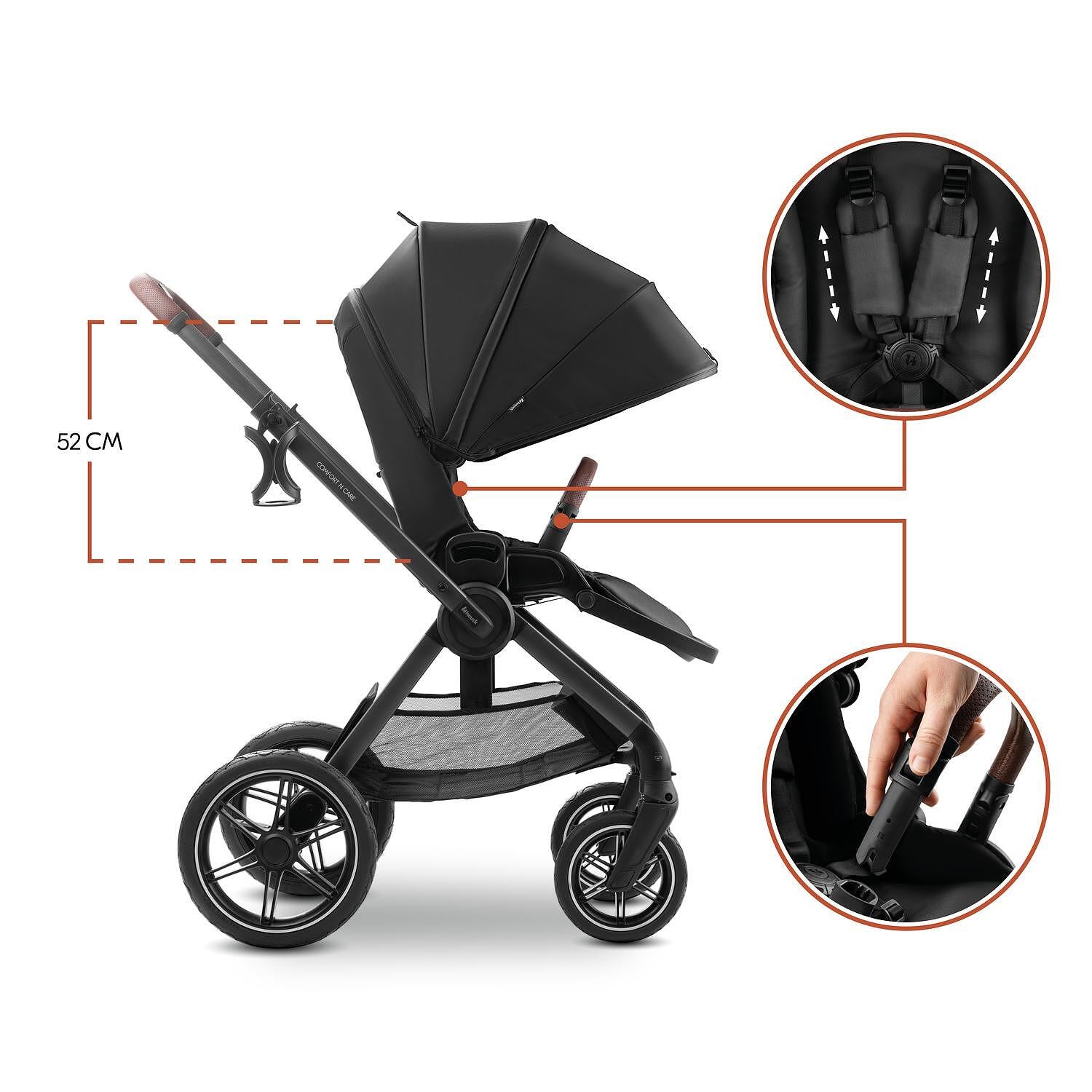 Бебешка Лятна Количка Comfort N Care Black Hauck