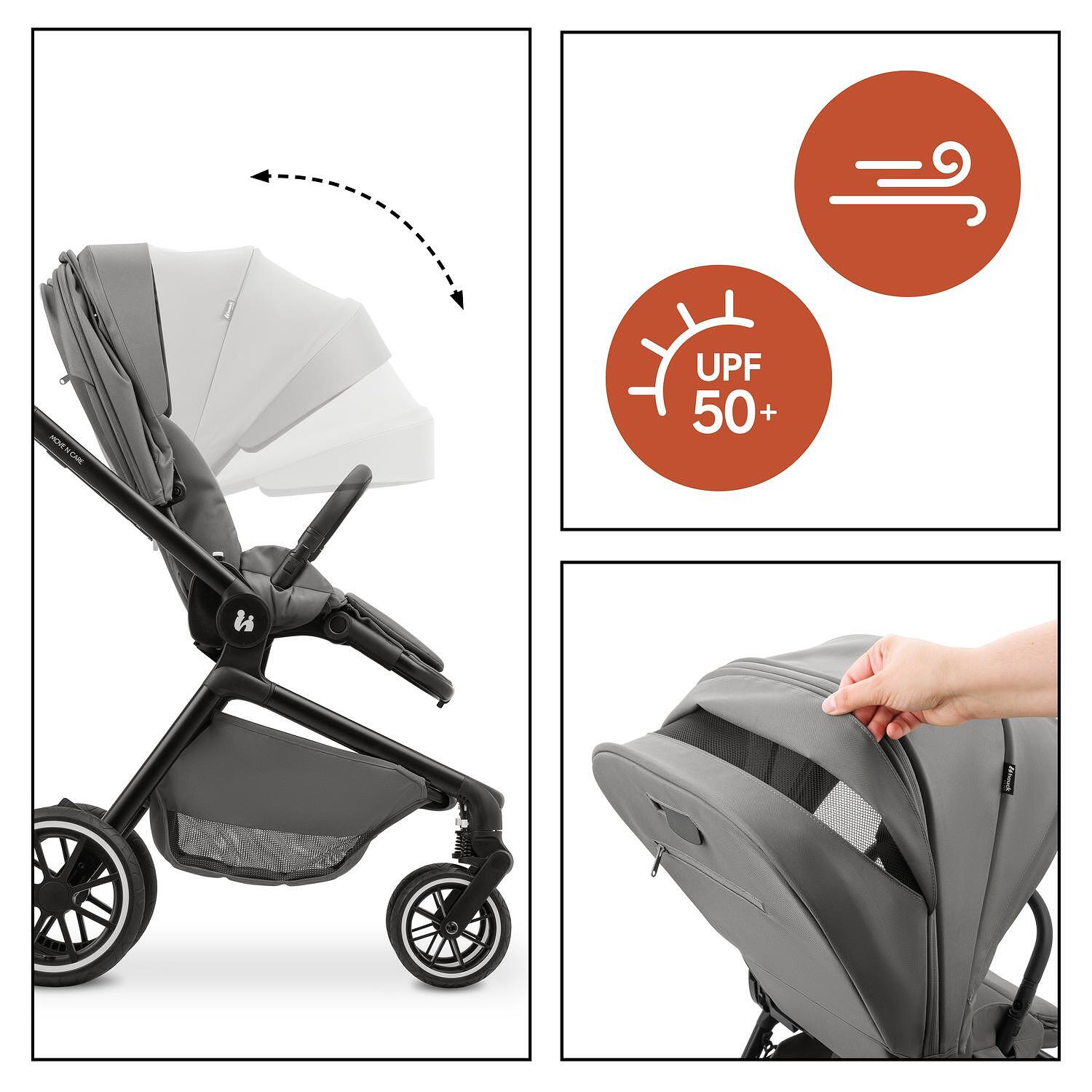 Бебешка Лятна Количка Move N Care Dark Grey Hauck