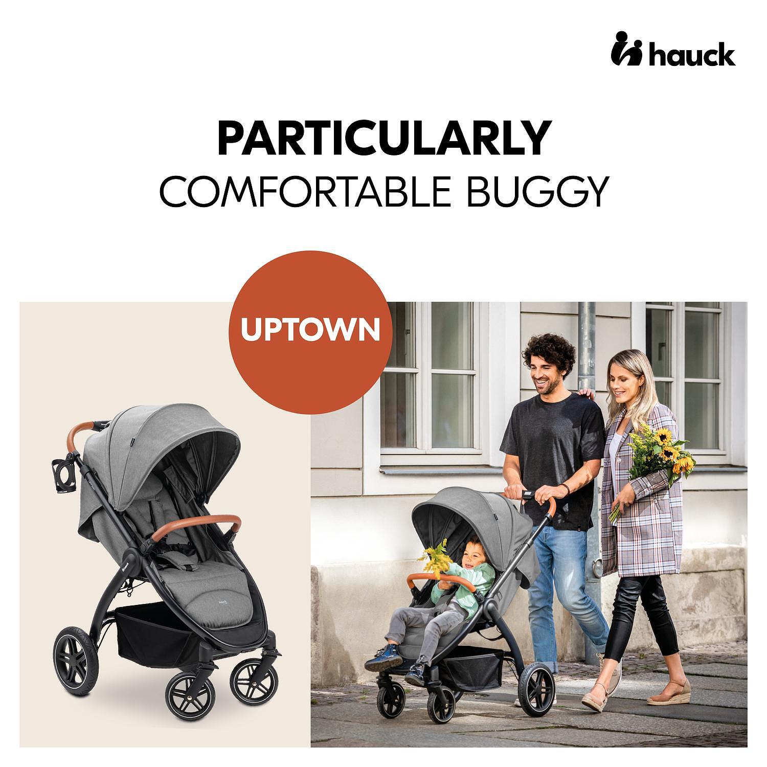 Бебешка Лятна Количка Uptown Black Melange Grey Hauck