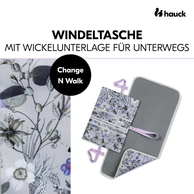 Чанта За Пелени С Подложка Change N Walk Floral Grey Hauck