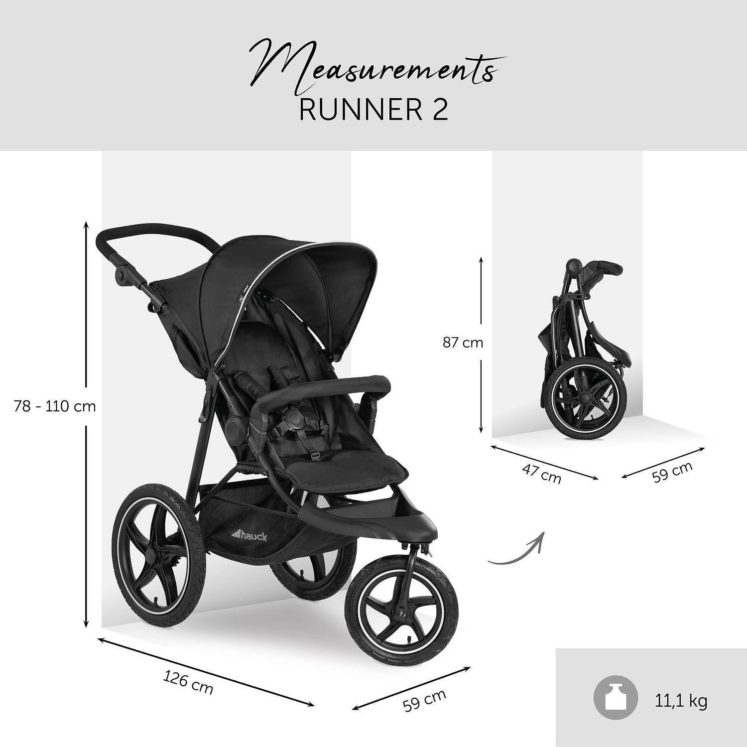 Детска Количка Триколка Runner 2 Black Hauck