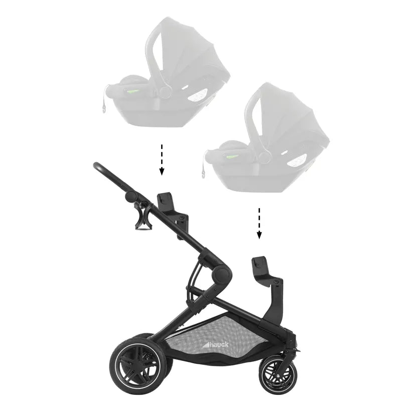 Детска Количка За Близнаци Atlantic Twin Melange Grey Hauck