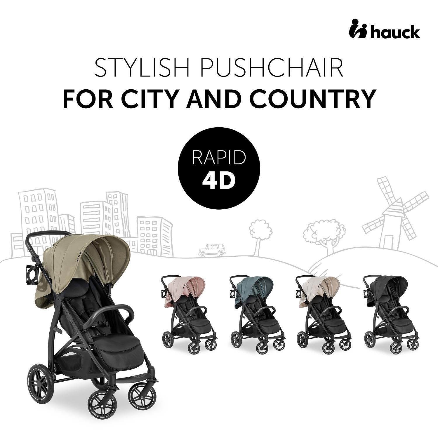 Детска Лятна Количка Rapid 4d Jungle Green Hauck