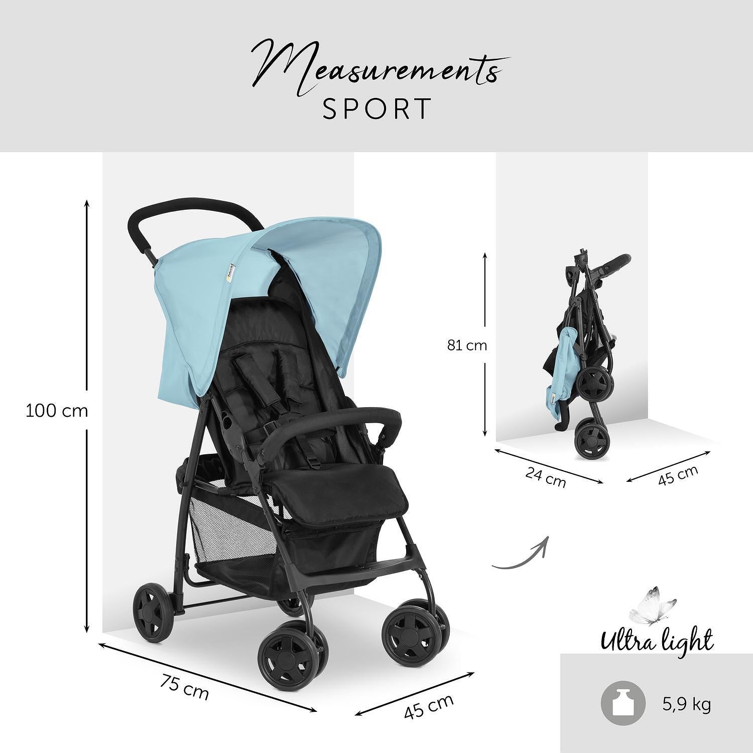 Детска Лятна Количка Sport Blue Hauck