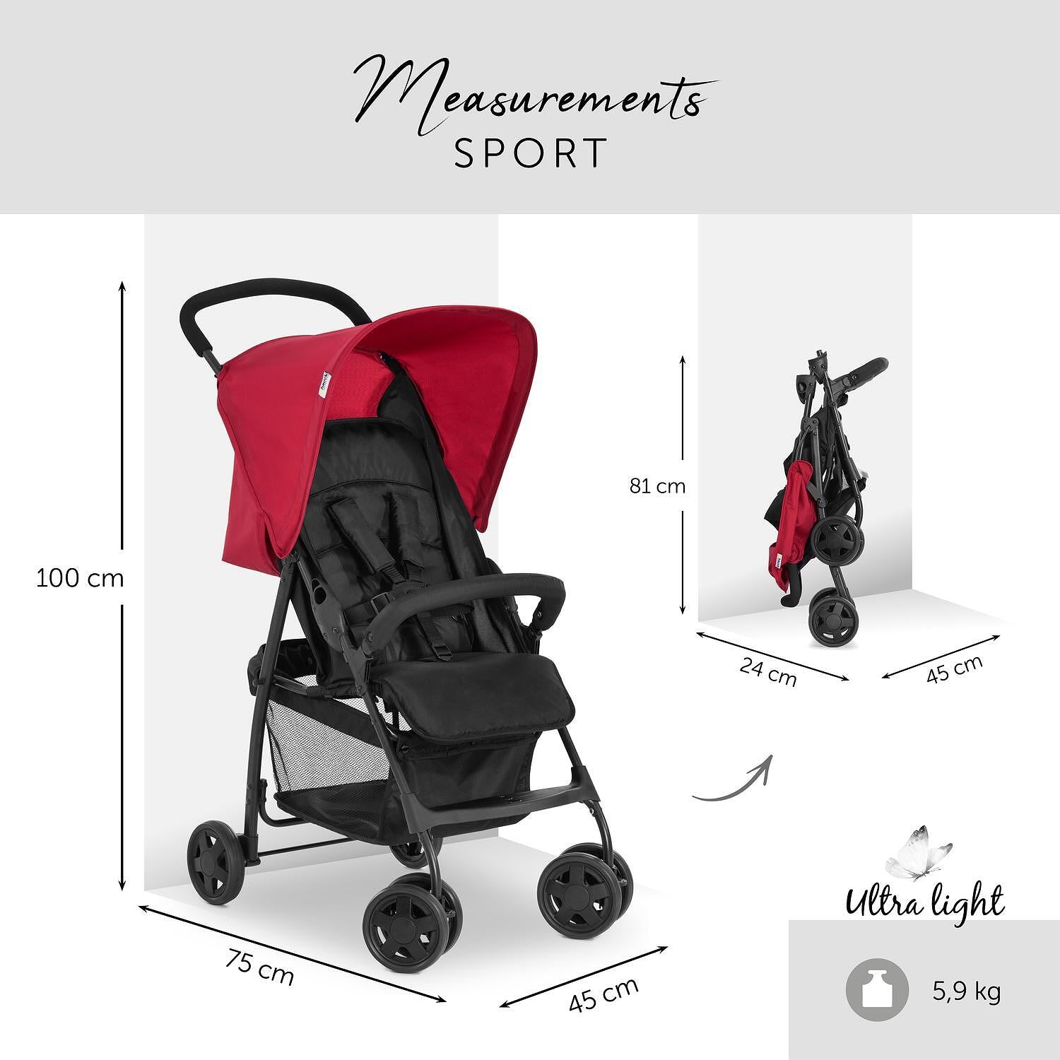 Детска Лятна Количка Sport Red Hauck